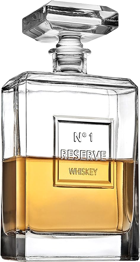 Godinger Reserve Whiskey Decanter for Liquor Scotch Bourbon - 40oz Clear  HOUSE OF SHE