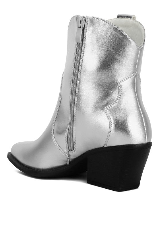 Wales Ott Metallic Faux Leather Boots  HOUSE OF SHE