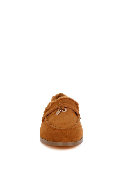 Ohrid Suede & Faux Fur Flat Loafers  HOUSE OF SHE