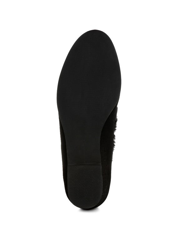 Ohrid Suede & Faux Fur Flat Loafers  HOUSE OF SHE