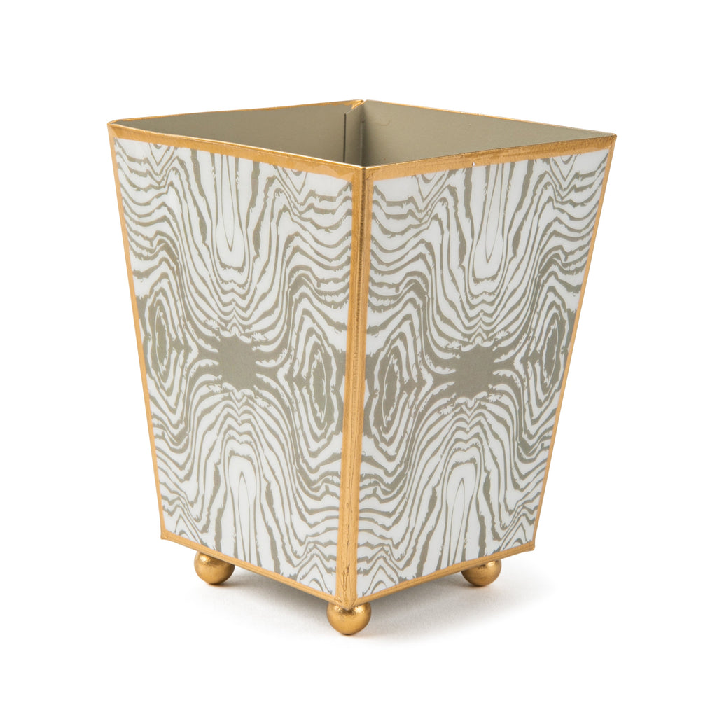 Faux Bois Enameled Square Cachepot Planter  HOUSE OF SHE