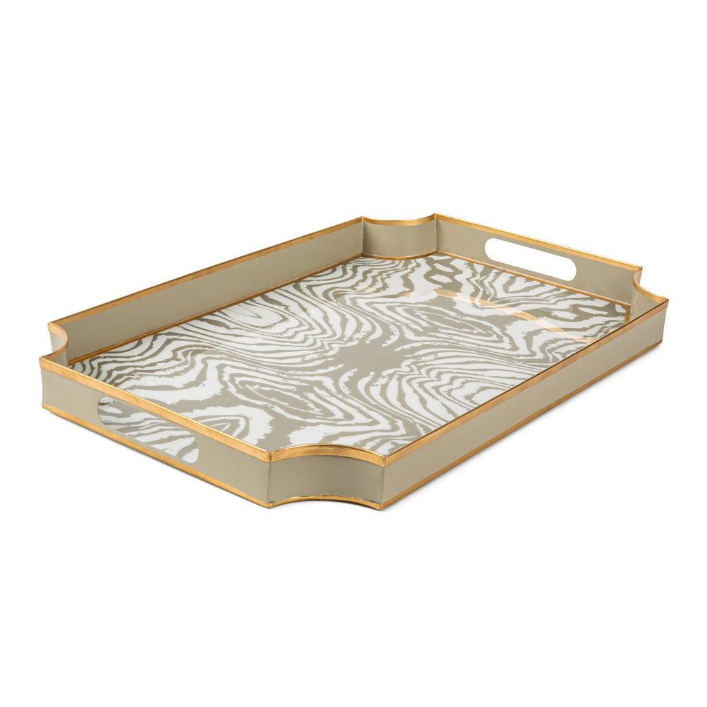 Faux Bois Enameled Jaye Tray  HOUSE OF SHE