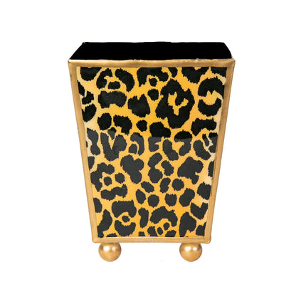 Leopard Spots Enameled Square Cachepot Planter  HOUSE OF SHE