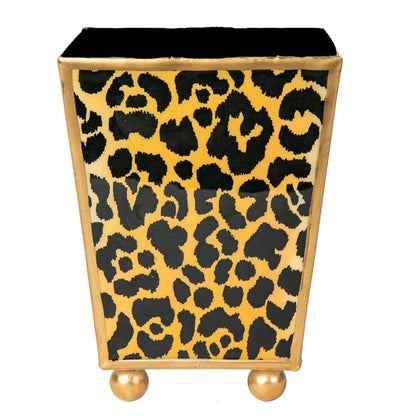 Leopard Spots Enameled Square Cachepot Planter  HOUSE OF SHE