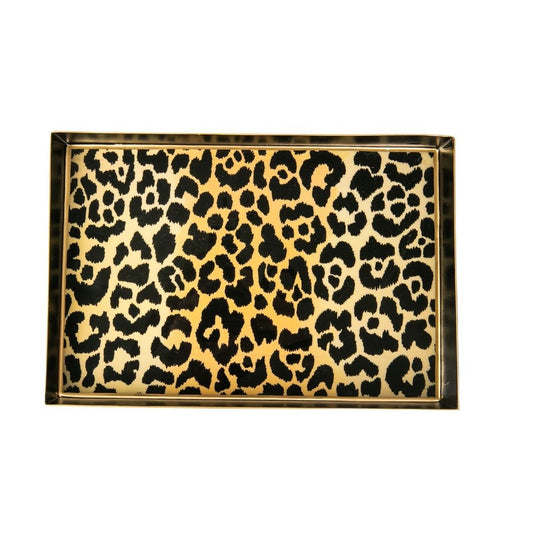 Leopard Spots Enameled Oliver Tray 8x12  HOUSE OF SHE