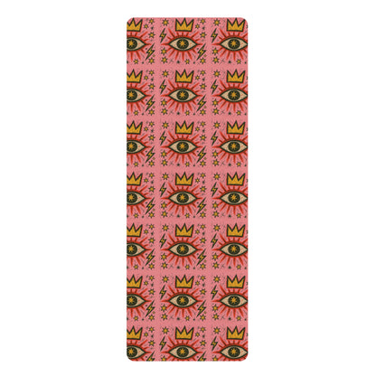 Eye-Patterned Rubber Yoga Mat - Vibrant & Durable for Your Practice