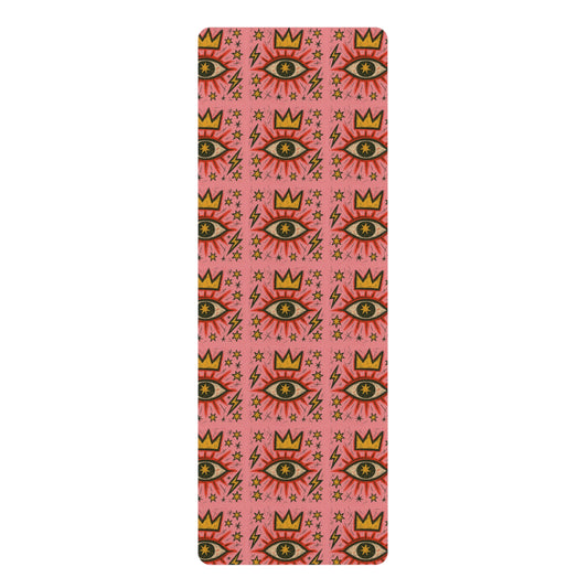Eye-Patterned Rubber Yoga Mat - Vibrant & Durable for Your Practice