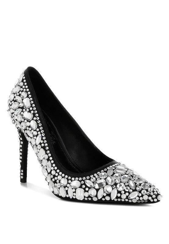 Iceout Diamante & Rhinestone Embellishments Pumps - HOUSE OF SHE