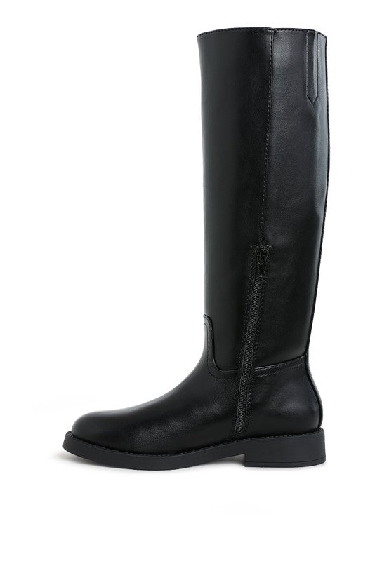 Kiang Metal Chain Link Detail Calf Boots  HOUSE OF SHE