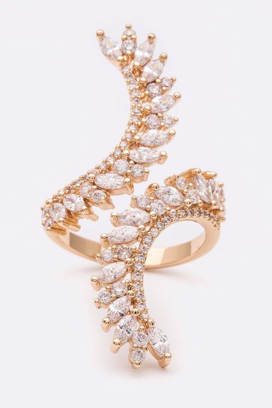 Swirl Adjustable Iconic CZ Cocktail Ring  HOUSE OF SHE