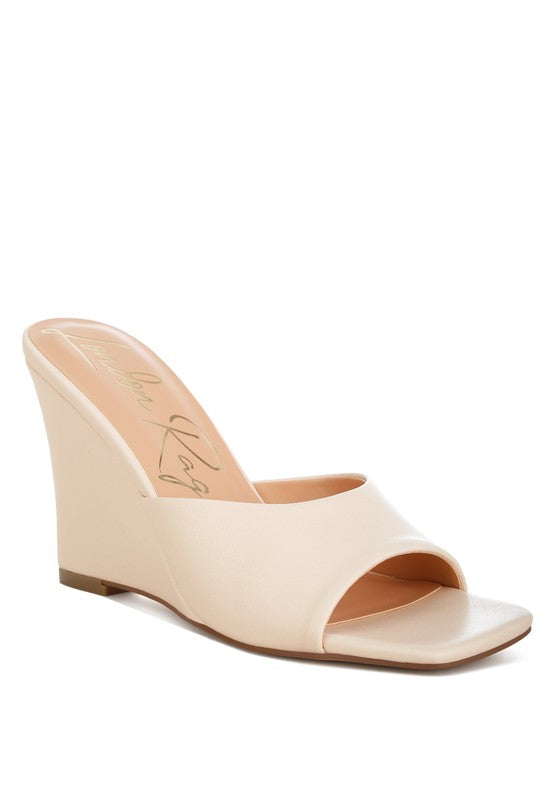 Shiloy Recycled Faux Leather Wedge Sandals - HOUSE OF SHE