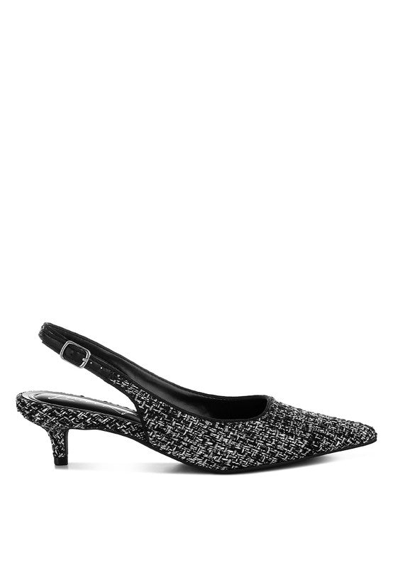 Zehra Boucle Slingback Sandals - HOUSE OF SHE