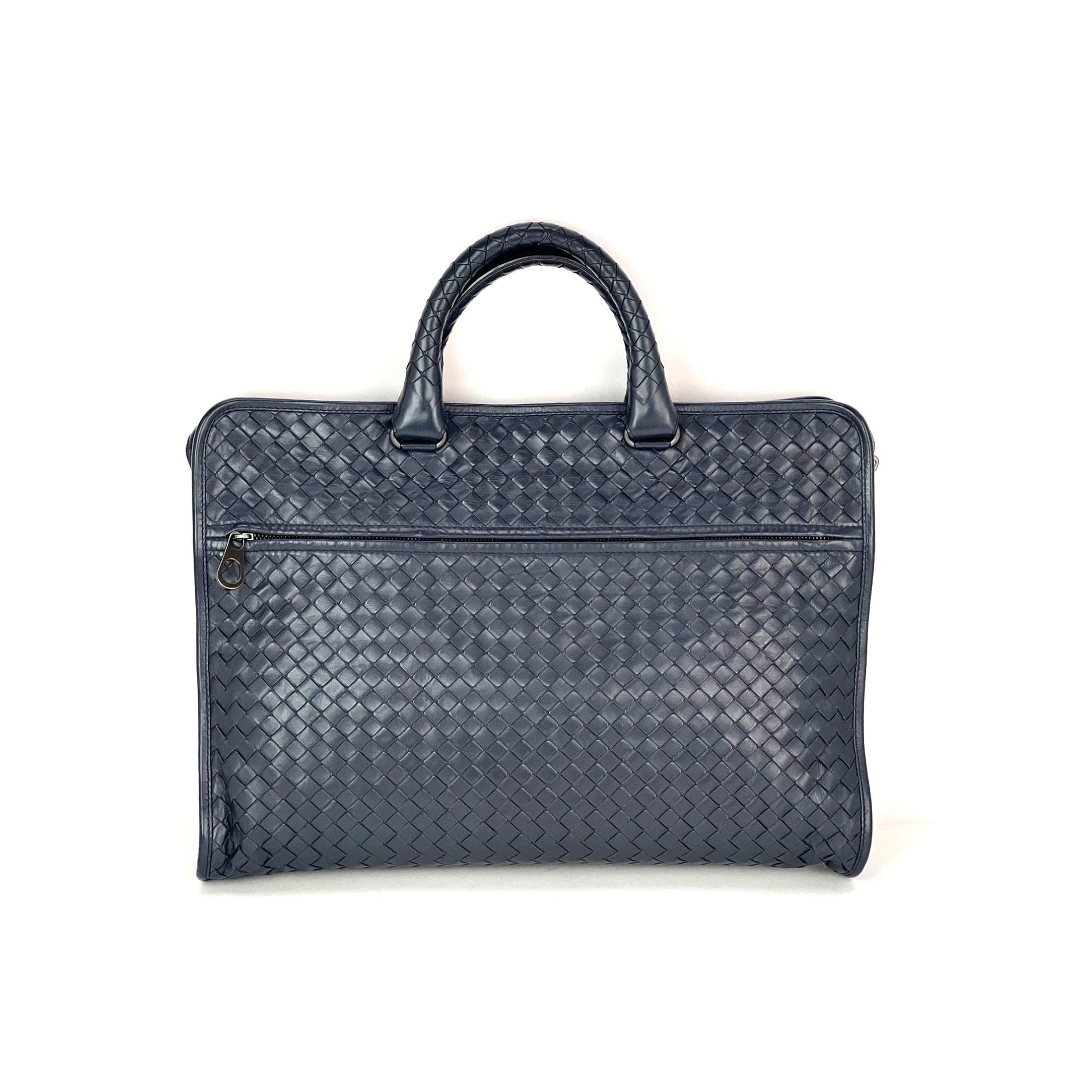 Bottega Veneta Intrecciato Top Zip Briefcase Attache Bag - HOUSE OF SHE