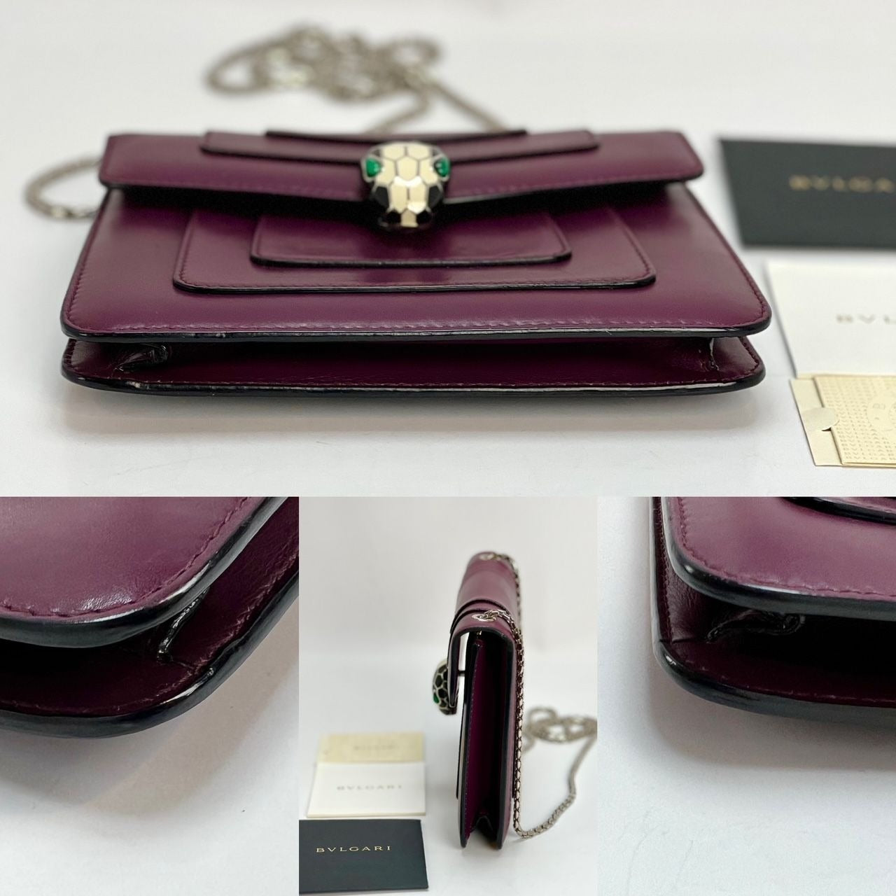 Bvlgari Calfskin Small Serpenti Forever Snake Plum Crossbody Bag - HOUSE OF SHE