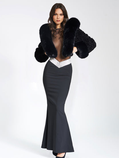 Kendall Black Faux Fur Coat