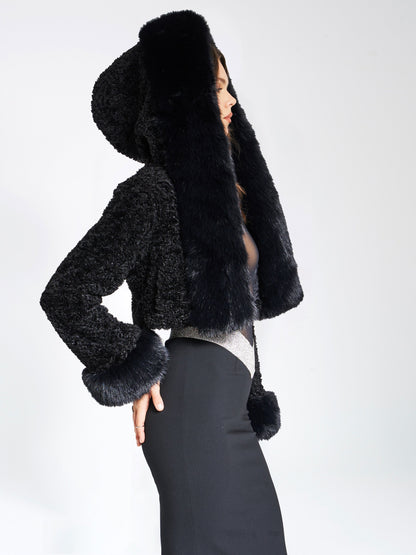 Kendall Black Faux Fur Coat