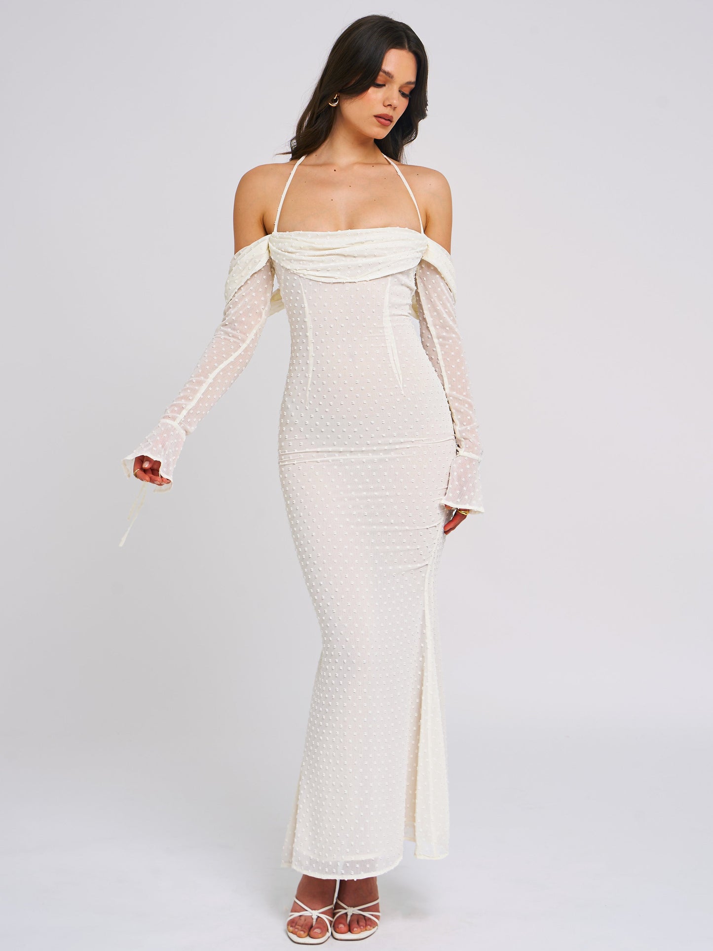 Kaia Long Sleeve Off Shoulder Maxi Dress