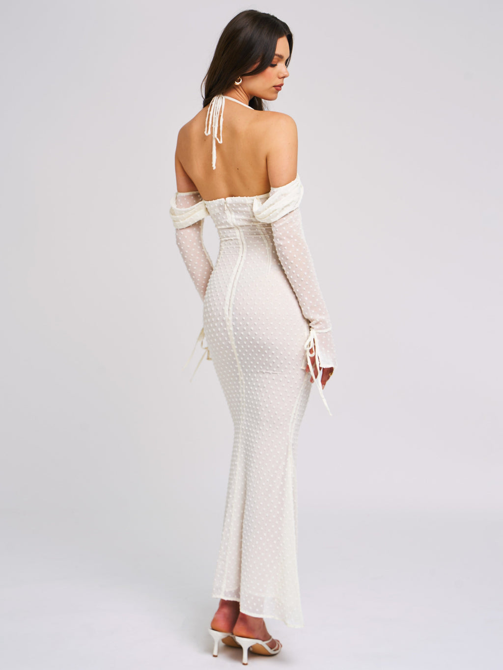 Kaia Long Sleeve Off Shoulder Maxi Dress - HOUSE OF SHE