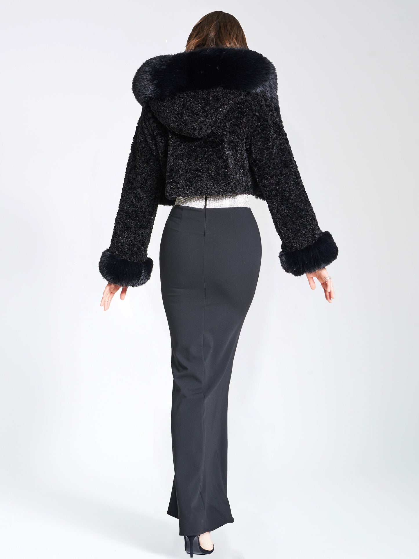 Kendall Black Faux Fur Coat