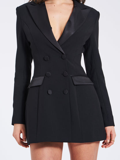 Celeste Black Stretch Blazer Dress