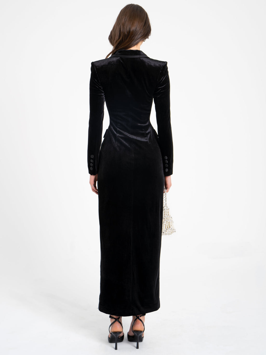 Willow Velvet High Slit Blazer Gown - HOUSE OF SHE