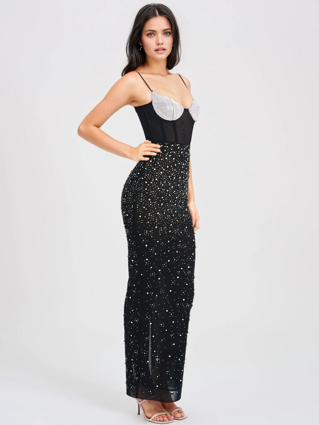 Jimena Rhinestone Maxi Dress - HOUSE OF SHE