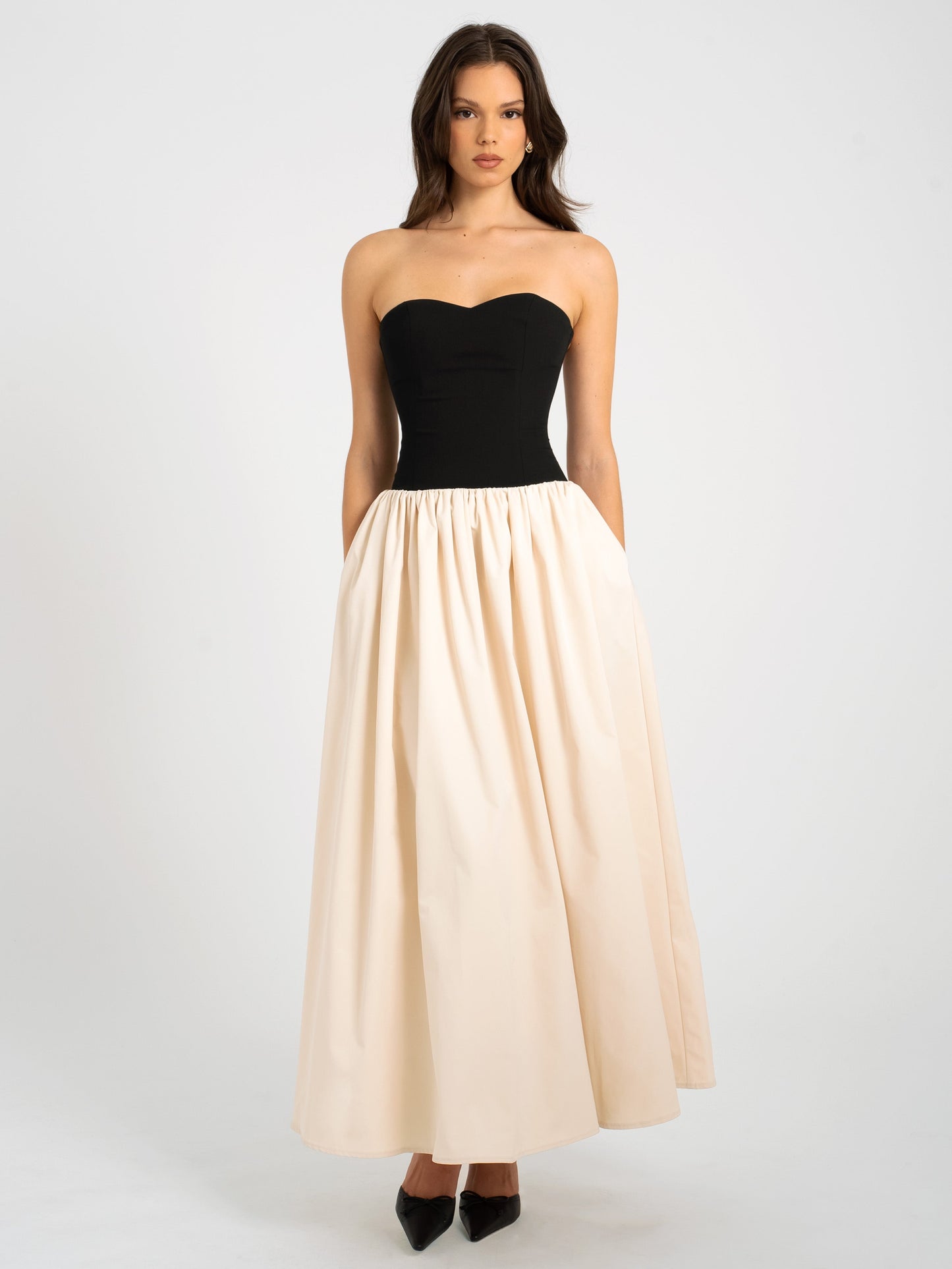 Sana Sweetheart Drop Waist Maxi Dress