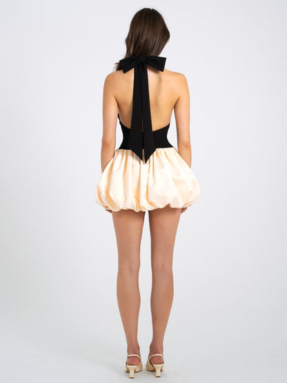 Yaira Backless Drop Waist Mini Dress