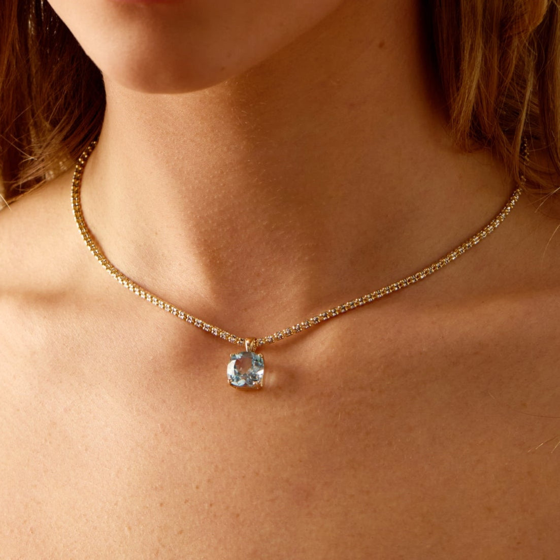 Horizon | Sky Topaz Pendant Necklace - HOUSE OF SHE