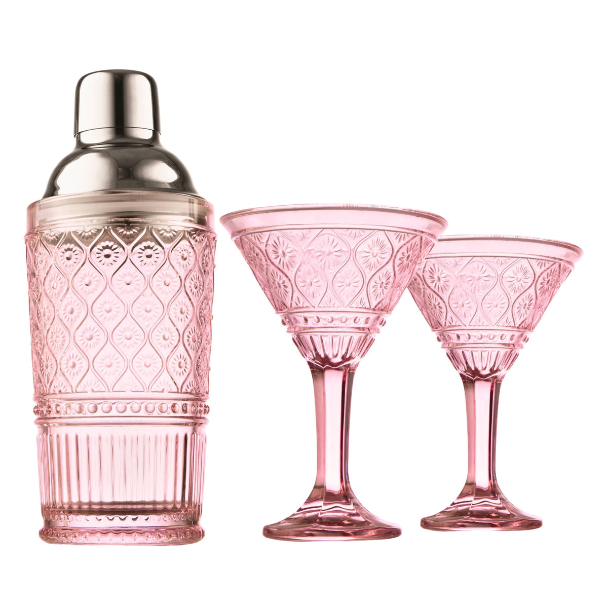 Claro Pink Cocktail Shaker & Martini Set - HOUSE OF SHE