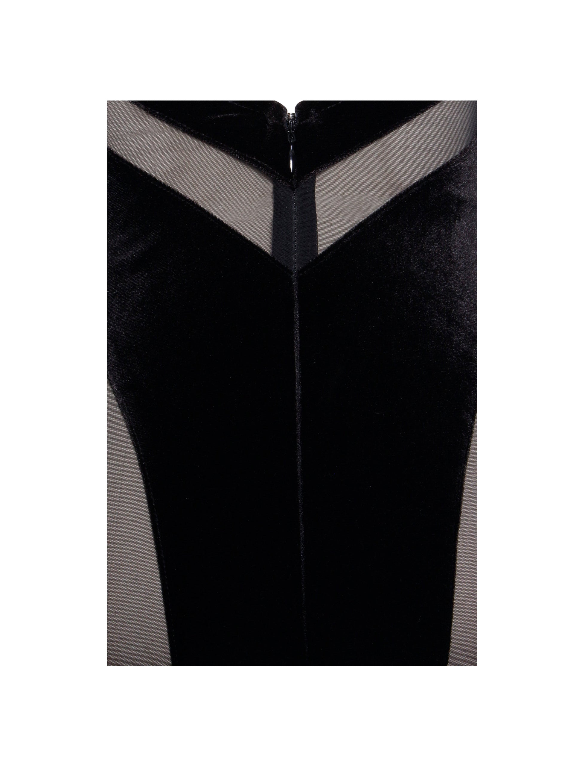 Paityn Black Velvet Mesh Cutout Halter Gown - HOUSE OF SHE
