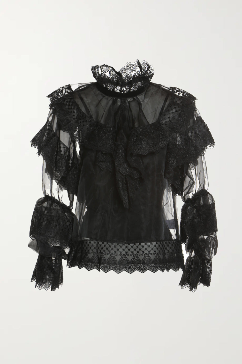 Zoey Organza Lace Sheer Blouse