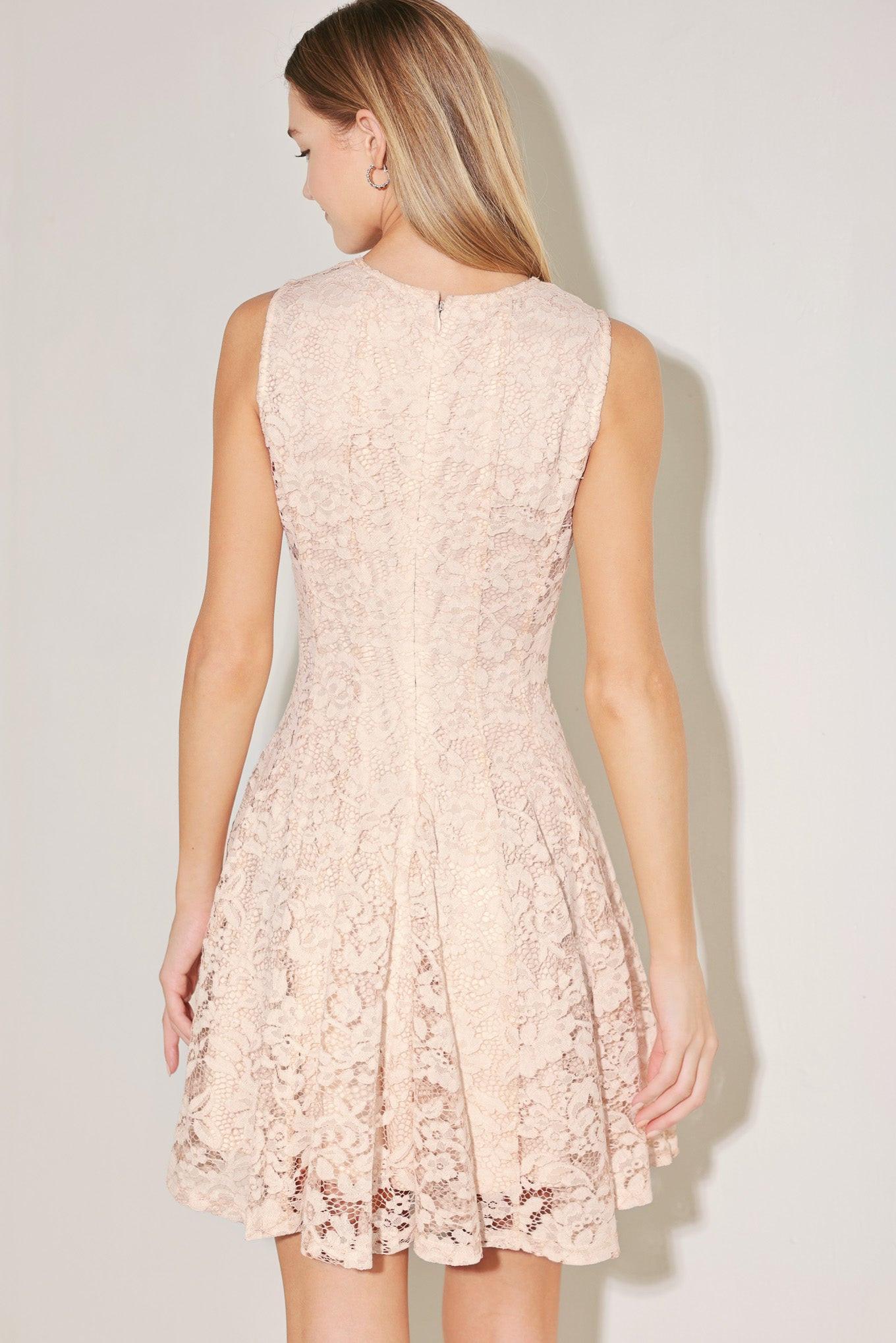 LOVE STORY WOVEN LACE MINI DRESS