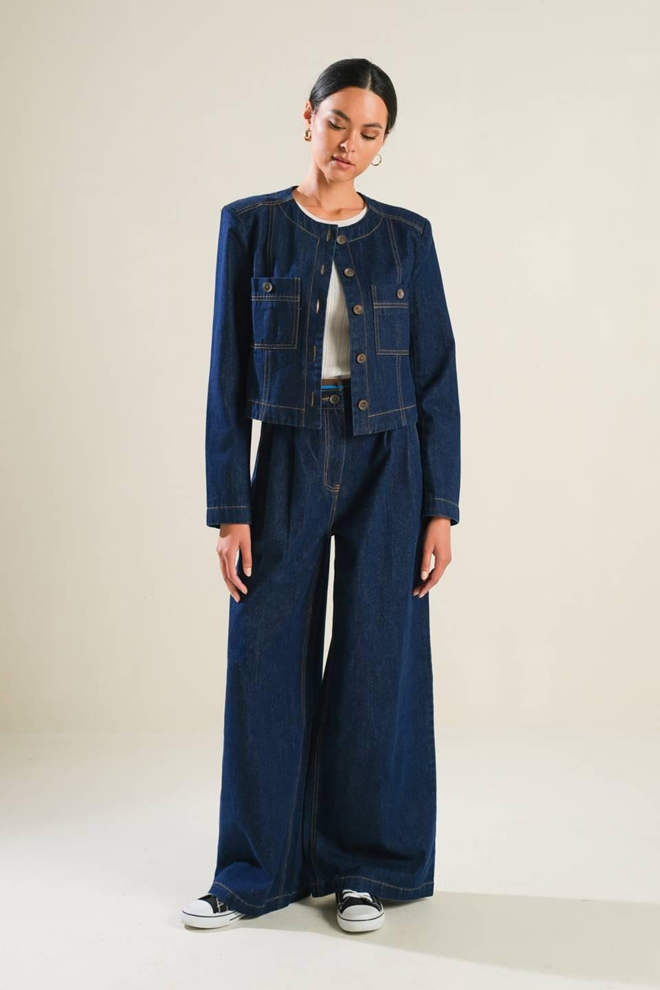Crisp Canvas Denim Jacket