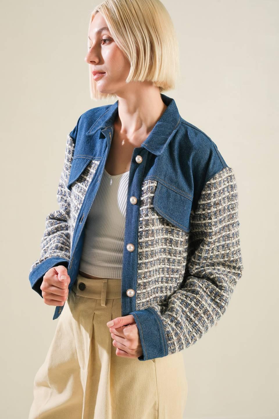 Better Days Tweed Denim Jacket