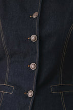 Contrast Stitch Denim Vest