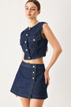 Iconic Indigo Denim Skort