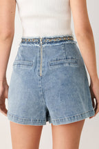 SKYWARD LINKED DENIM CROP SKORT