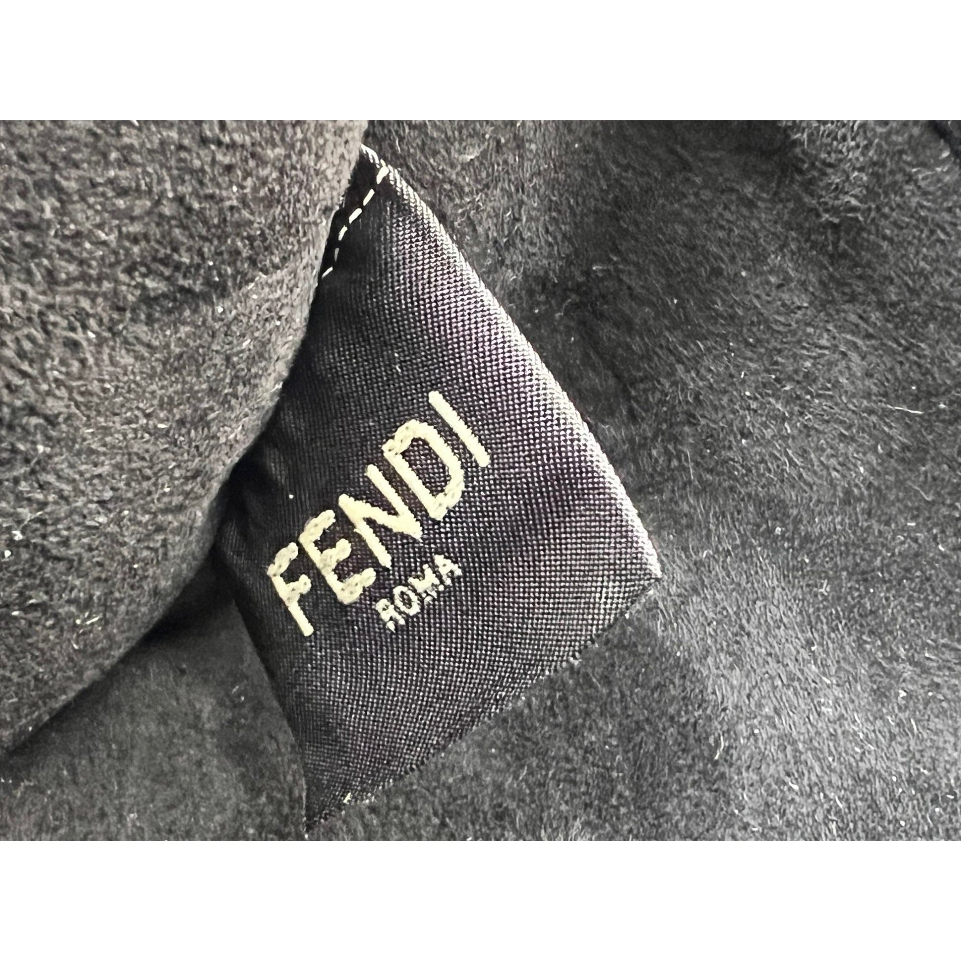 Fendi Peekaboo I see u Medium Printed Velvet Black Blue Satchel Shoulder Bag - HOUSE OF SHE