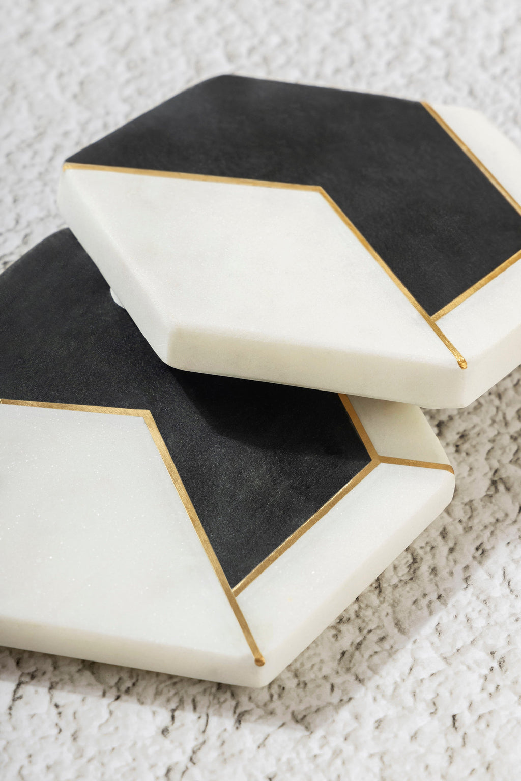 Dakota White Marble Coasters, Set of 4  HOUSE OF SHE