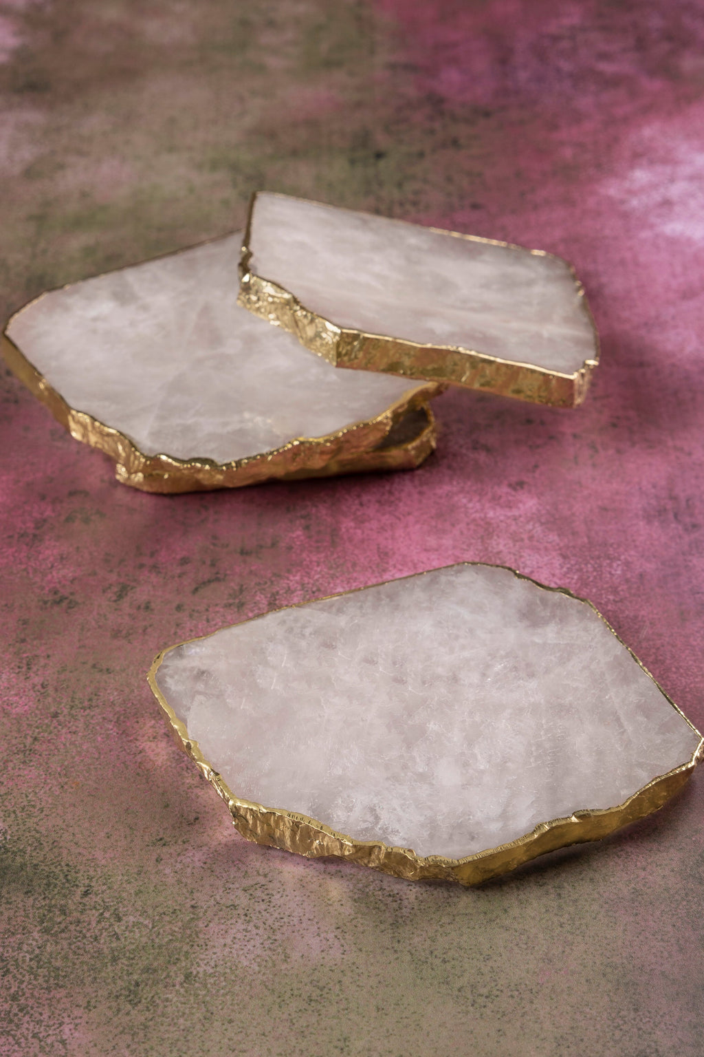 Dazzle Rose Quartz Coasters, Set of 4  HOUSE OF SHE