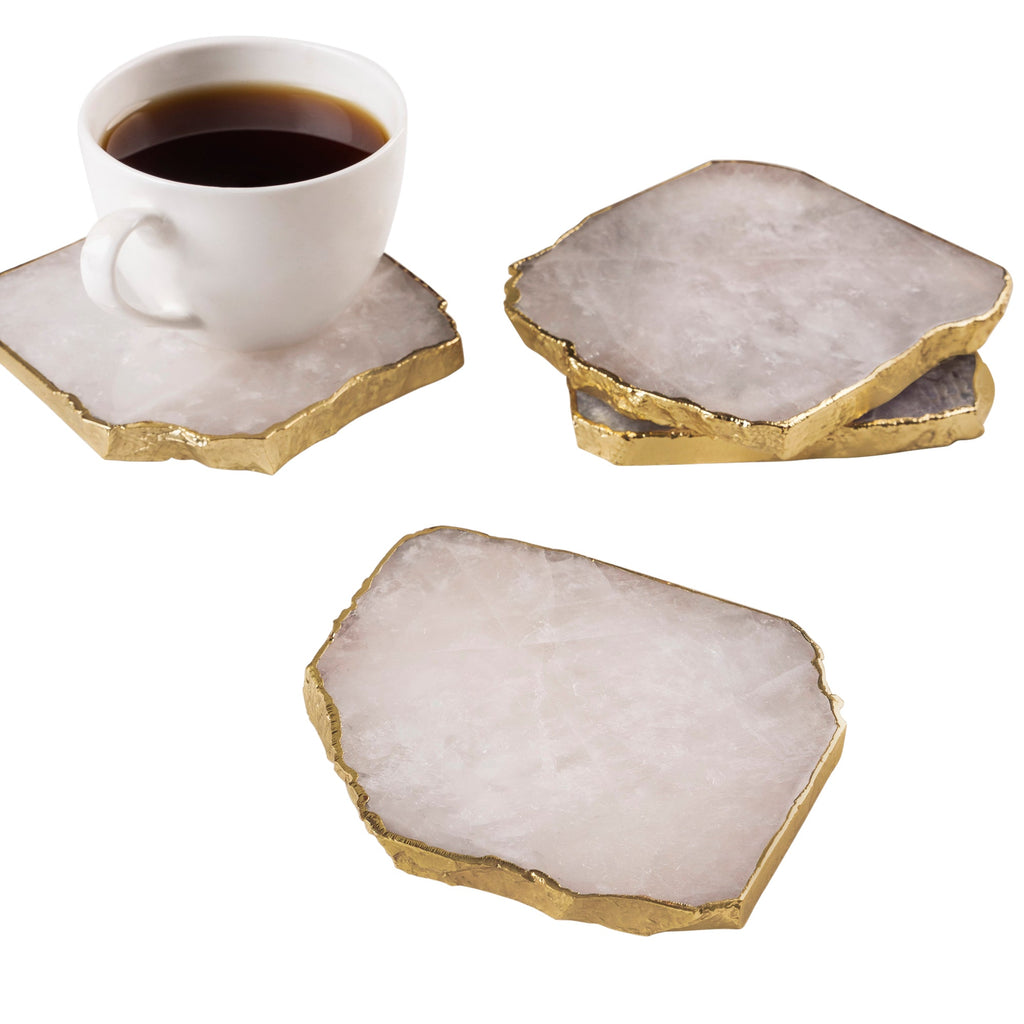 Dazzle Rose Quartz Coasters, Set of 4  HOUSE OF SHE