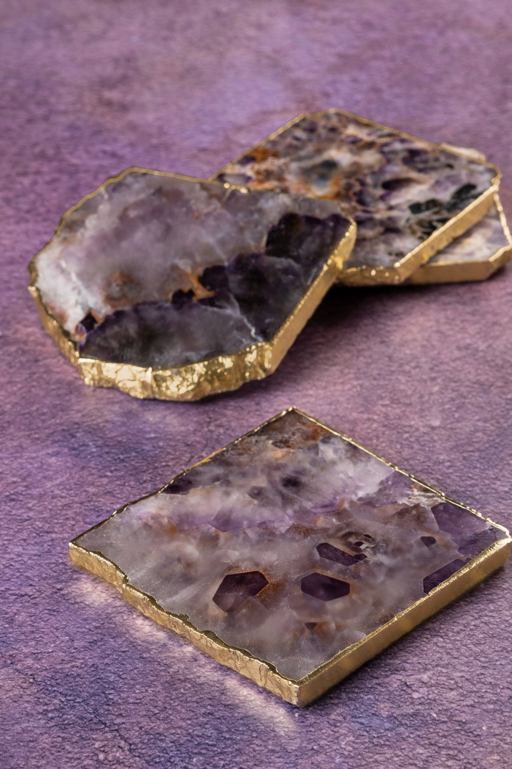 Dazzle Amethyst Coasters, Set of 4  HOUSE OF SHE