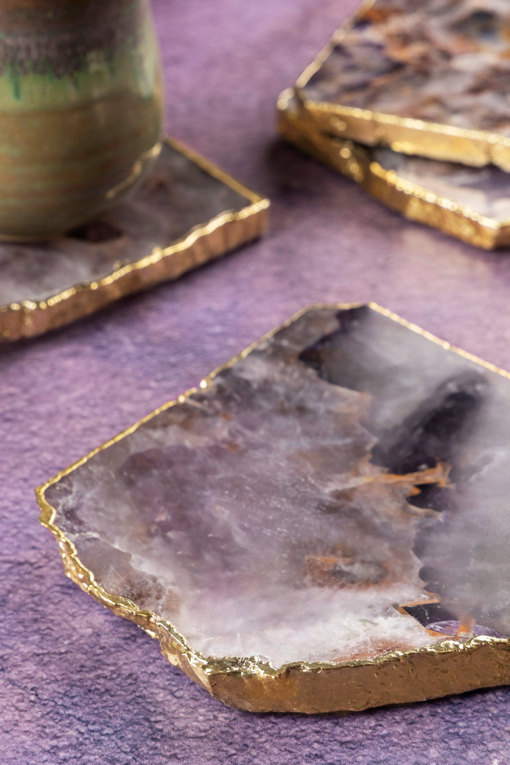 Dazzle Amethyst Coasters, Set of 4  HOUSE OF SHE