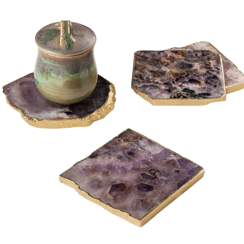 Dazzle Amethyst Coasters, Set of 4  HOUSE OF SHE
