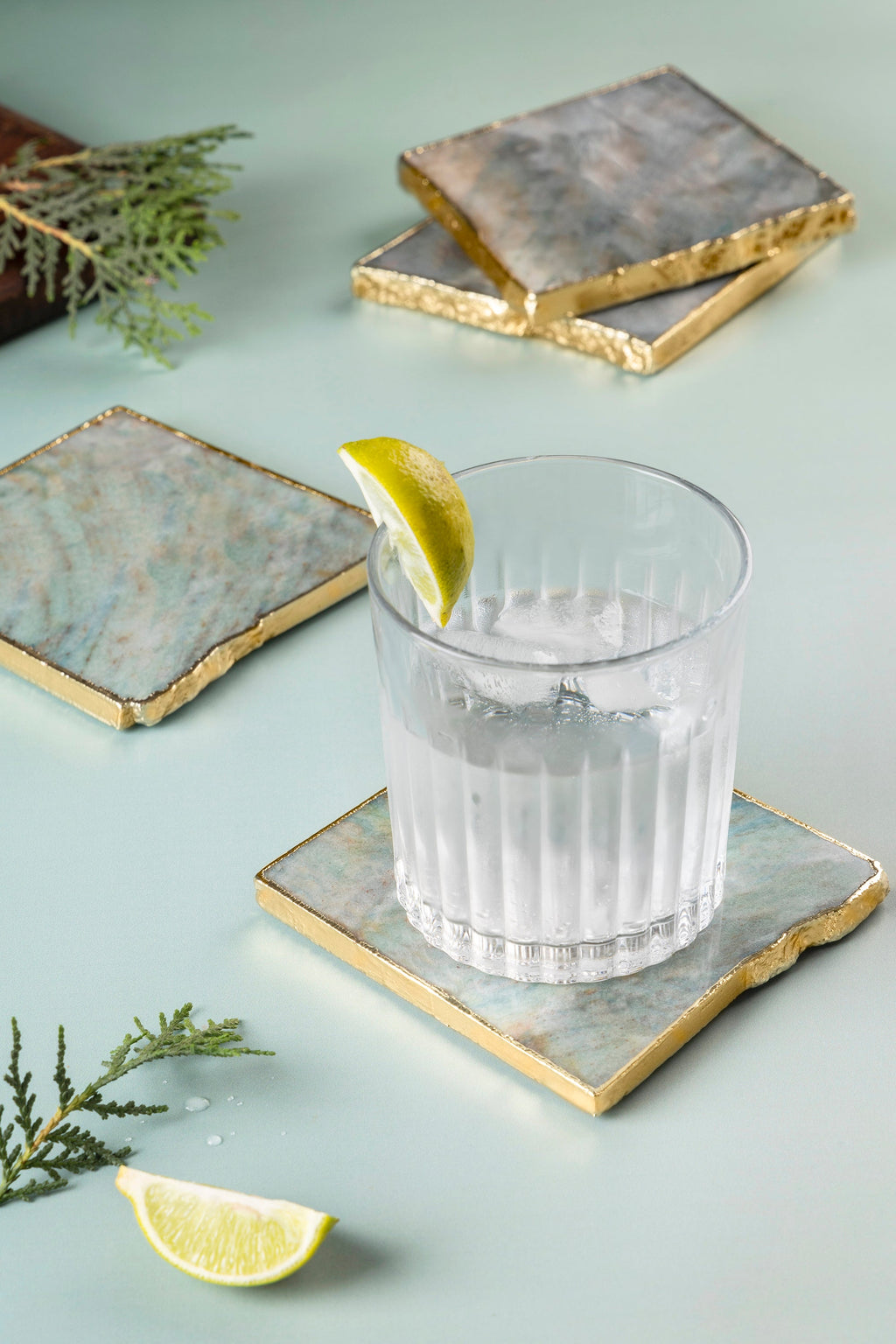 Dazzle Aventurine Coasters, Set of 4  HOUSE OF SHE