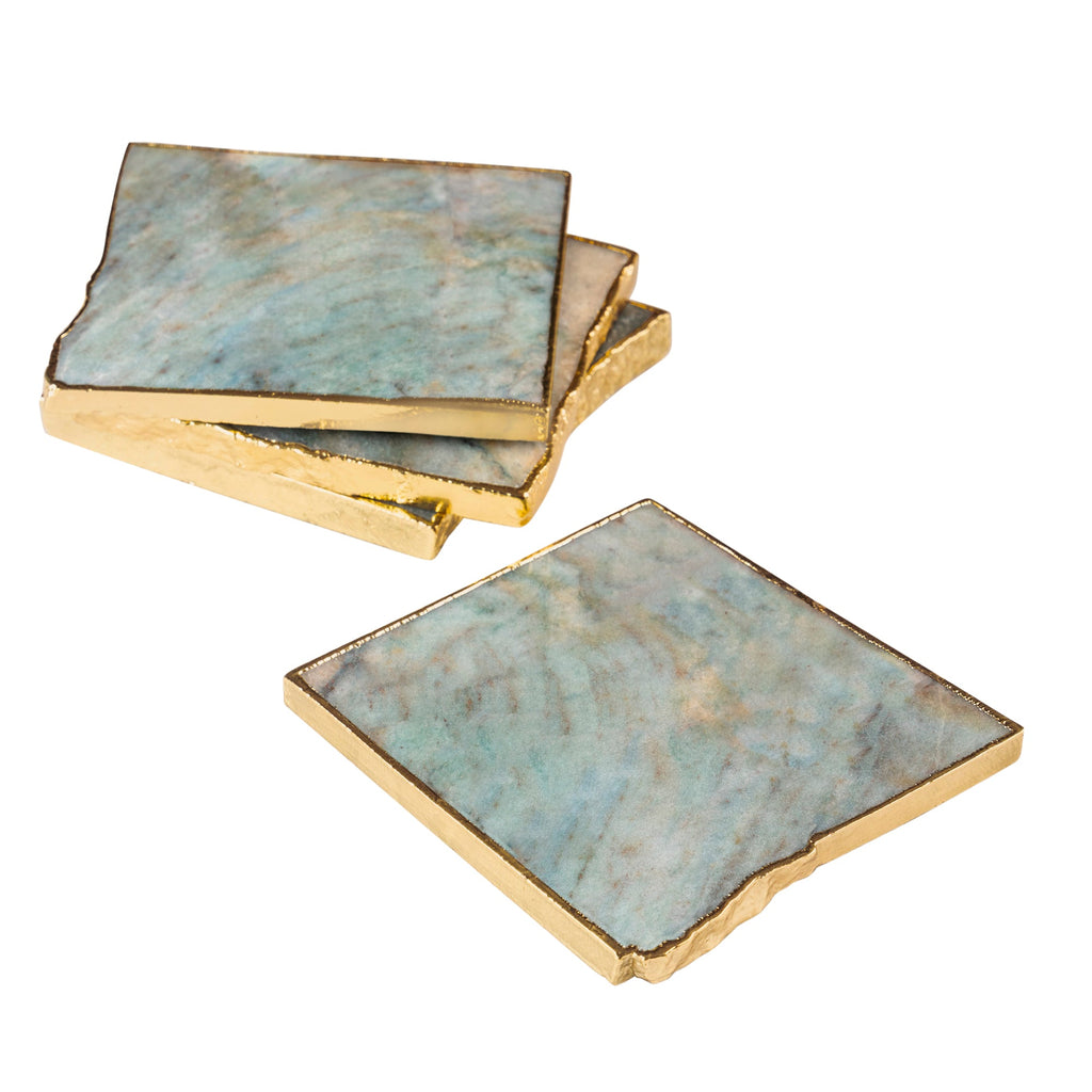 Dazzle Aventurine Coasters, Set of 4  HOUSE OF SHE
