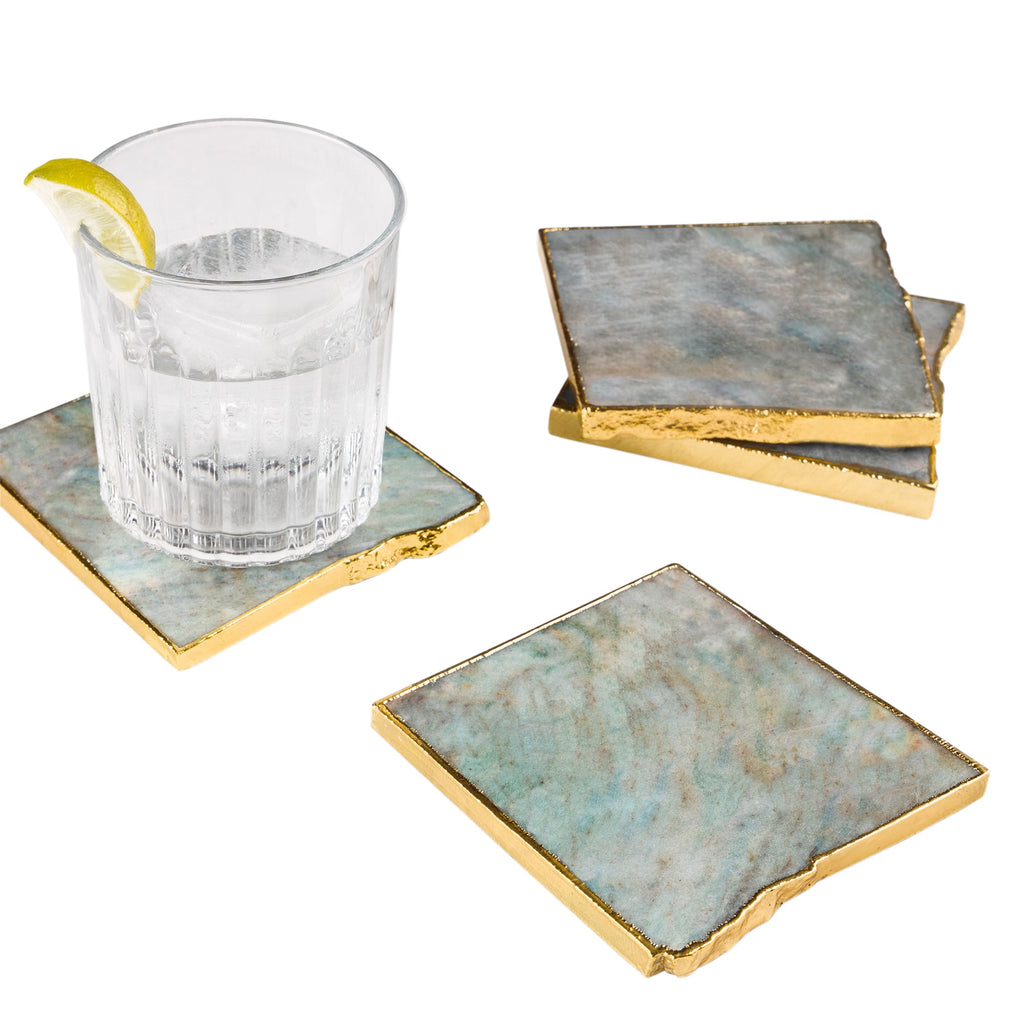 Dazzle Aventurine Coasters, Set of 4  HOUSE OF SHE