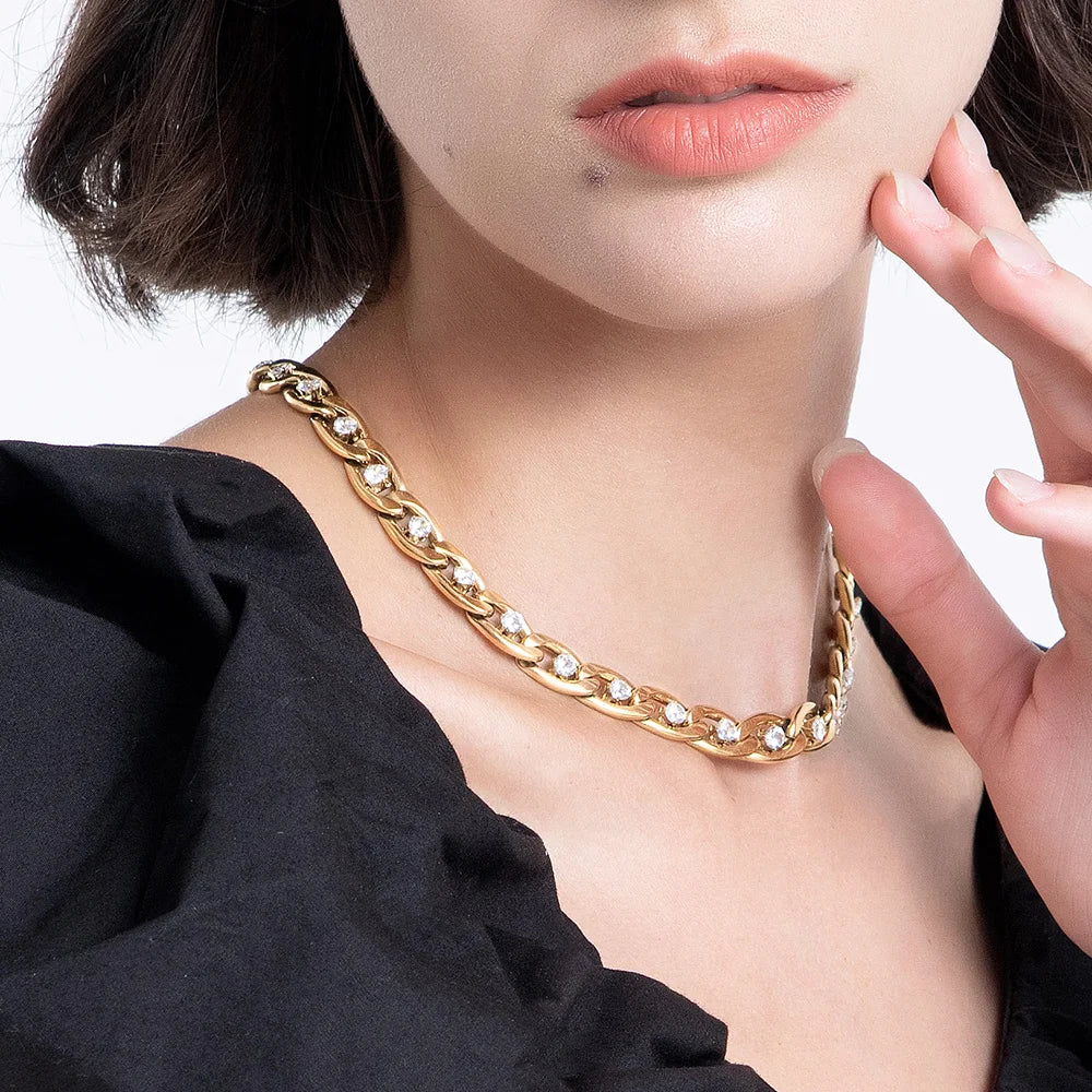 Mia Stainless Steel Choker Necklace  HOUSE OF SHE
