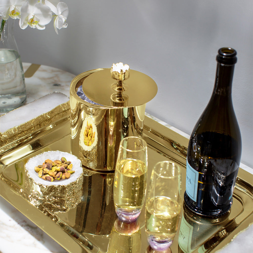 Hospitality Ice Bucket, Gold & Crystal  HOUSE OF SHE